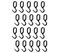 Gedotec Hanging Hooks for Wardrobe & Cupboard - Oval Tube S-Hooks, Metal, Black Matt Coat Hooks - 30 x 15 mm, Pack of 20, Design for Furniture Rails