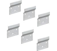 Gedotec Hanging Rail | Length 60 mm | 6 Pieces | Wall Mounted | Galvanised Metal | Wall Rail for Cabinet Bracket | Steel Support Plate | Screw-On for Cabinet Hanging