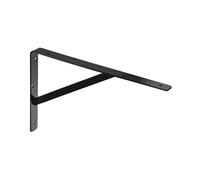 Gedotec Heavy Duty Angle ATHENA 1 Piece Shelf Bracket | Depth 600 mm | Heavy Duty Console Black | Wall Mount Shelf Bracket Load Capacity 300kg | Angle Metal Solid | Shelf Bracket | Wall Mount Console