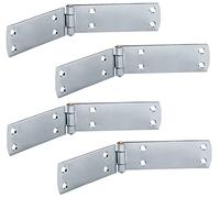 Gedotec Heavy Duty Door Hinge - Screw-on Hinge | 4 Pieces - Steel Shutter Hinges | 140 x 35 mm | Blue galvanised Door Hinge | Door Hinges Material Thickness 2 mm | Metal Screw-in Hinge