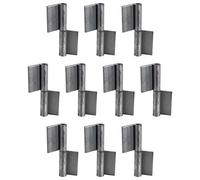 Gedotec Hinges for Welding, Pack of 10, Heavy Duty, Robust, Alloy Steel, Unfinished, DIN Right, Weld-On Tape for Metal Doors, Height 100 mm, Load Capacity 15 kg per Hinge