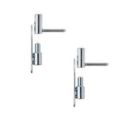 Gedotec Hinges - Renovation Hinges Made of Solid Steel - Galvanised | P50 | Pack of 2 Door Hinges for Drilling into Windows and Doors | Door Hinges for Wood and Plastic with Ball Bearing