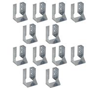 Gedotec Joist Hangers with Internal lugs Made of Steel | 10 pcs Joist Hangers - 60 x 100 x 75 mm | Post Bases Heavy-Duty Angle Connector | Metal Angle Bracket 90 Degree Angle Bracket Metal