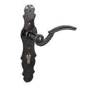 Gedotec Long Plate Lever Handle Set Wrought Iron Black | 1 Piece - Antique Door Fitting | Bern | Door Handle Set for Interior Doors | PZ 72 mm Cylinder | with Fixing Material