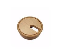 Gedotec Maple Wood Cable Grommet - Lacquered, Plain, Round Duct - 80 mm Drill Diameter - for Gluing Into Worktop, Desk - Cable Passage