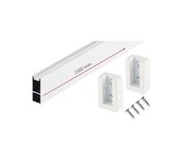 Gedotec Matte White Clothes Rail 1500 mm | Designer Wardrobe Rail with Rubber Coating | Wall Mounted Square Clothes Rail 30 x 12 mm | 1 Set of Wardrobe Tubes with Hardware
