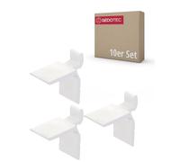 Gedotec Metal shelf support for hanging in rail, system, galvanised steel, bracket for wooden floors and shelving floors, pack of 10, shelf support for shelf support rail