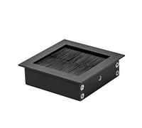 Gedotec Modern Angular Cable Aperture Aluminium Black Matte Cable Cover for Desk, Office Tables etc. 69 x 69 x 25 mm with Brush Seal
