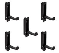 Gedotec Modern Coat Hook Foldable Coat Hook for Wood | Panama | Clothes Hook to Recess | Metal Black matt | 5 Pieces - recessed Clothes Airer for wall Panels & cabinets