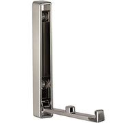 Gedotec Modern Folding Coat Hook, Stainless Steel Look, 2 Hooks, 10 kg Capacity, Wall Mount
