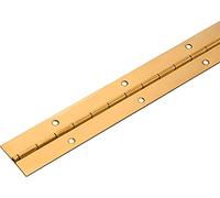 Gedotec Piano Hinge for Screwing Door Hinge Rolled Door Hinge Brass Glossy 1800 x 40 mm Steel Brass-Plated Furniture Hinge Drilled 1 Piece Bar Hinge Cabinet Door & Furniture Cabinets