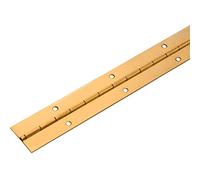 Gedotec Piano Hinge for Screwing | Door Hinge Rolled | Door Hinge Polished Brass | Screw-on Hinge 1200 x 32 mm | Stabilo Furniture Hinge Drilled | 1 Piece - Rod Hinge