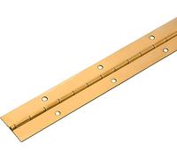 Gedotec Piano Tape for Screwing | Rolled Door Hinge | Brass Plated Steel | Screw-On Tape 1500 x 32 mm | Stabilo | Furniture Hinge Drilled | 1 Piece - Rod Hinge