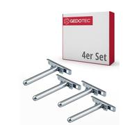 Gedotec Professional Invisible Shelf - Pack of 2 Shelf Support Steel Shelf Rack Length: 100 mm/Height and Tilt Adjustable Support with Screw Mounting Plate | Shelf Shelf and Covered Wall Mounted