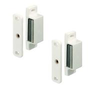 GedoTec PROFESSIONAL Magnet snap Furniture lock Door catch Door lock White plastic incl. Screws Holding load 4 kg tested Brand quality for your Living area - 2Pcs
