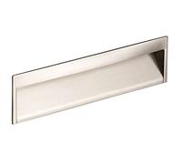 Gedotec recessed Furniture Handle Shell Handle Kitchen - Wave Large | recessed Handle with Recess | Metal Stainless Steel Look | Handle Shell for cupboards & Drawers | 1 Piece - Angular Cupboard han