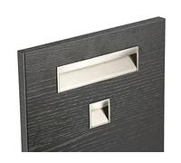 Gedotec recessed Furniture Handle Shell Handle Kitchen - Wave Small | recessed Handle with Recess | Metal Stainless Steel Look | Handle Shell for cupboards & Drawers | 1 Piece Square Cupboard Handle