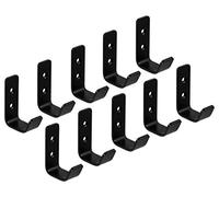Gedotec Sandra Modern Design Wall Coat Rack Small Metal Coat Hooks Matt Black Steel Black Matt Wall Hooks for Screwing Pack of 10 Coat Hooks for Wall Mounting