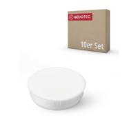 Gedotec Screw caps for pressing in | 10 pieces - Screw covers round | Furniture cover caps plastic white | H1118 | Ø 35 mm | Cover plugs for pot holes | Hole caps for drill holes