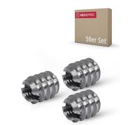 Gedotec Screw-In Sleeve M4 Threaded Screw-In Sleeves Metal with Screw Slot M4 x 8 mm Thread Insert for Wood Mounting Screws Screw Nut Galvanised Steel Pack of 50