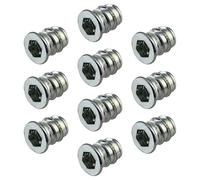 Gedotec Screw-in sockets | 100 pieces - Metal screw-in socket with cover edge | M6 x 13 mm | Screw-in nut, galvanized steel | Threaded sockets Screws with drive: Hexagon socket | Threaded insert wood