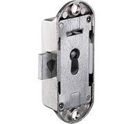 Gedotec Screw-on Lock Nickel-Plated Metal | 1 Piece| Euro Lock incl. 1 bit Key for Furniture| Backset 15 mm | Stop: Right | Garden gate - Caravan espagnolette