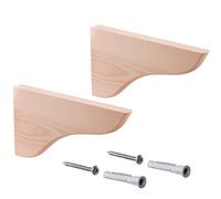 Gedotec Set of 2 Natural Solid Wood Wall Brackets - 165 x 95 mm - MEX - Maximum Load per Pair: 60 kg - Shelf Supports Suitable for Book Shelves