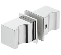 Gedotec Shower Door Knob Polished Chrome Glass Door Handle Stainless Steel Cabinet Handle Rectangular Bathroom Accessory; H3036 | Shower Door Enclosure Cubicle Lock Screw 35x25 mm 1 Pair