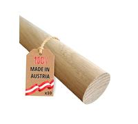 Gedotec Smooth Round Oak Rod - Roundwood 1000 mm, Ø 10 mm - 10 Pieces Dowel Rods - Round Wooden Sticks for Crafting MADE IN AUSTRIA - Crafting Rods with approx. 8% Residual Moisture, Branch-Free