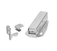 Gedotec Spring Latch AUTOMATIK Push-to-Open Door Latch Touch-Latch | Furniture Latch for screwing | Bright Galvanized Metal | 1 Piece - Push-to-Open Spring Latch with Counterpart
