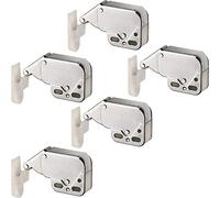 Gedotec Spring Latches Mini Pressure Lock Door | Steel Nickel Plated | Feder-Schnappverschluss to Screws | Möbel-schnäpper with Counterpart | 5 Pieces Gate for Cupboard Doors,Caravans