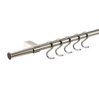 Gedotec Stainless Steel Look Kitchen Railing System - 900 mm Length - Vintage Style - Silver - Hanging Rail - Wall Mount - Kitchen Utensil Organizer