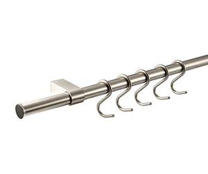 Gedotec Stainless Steel Look Kitchen Railing System - 900 mm Length - Vintage Style - Silver - Hanging Rail - Wall Mount - Kitchen Utensil Organizer
