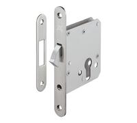 Gedotec Stainless Steel Mortise Lock - H5500 | Startec | Circular Bolt | Silver matt | 1 Set - Deadbolt Lock for Sliding Room Doors
