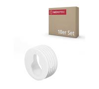 Gedotec Suspension Set | H3052 | Suspension Ø 30 mm | 10 Pieces | White Plastic Bracket | Wall Cabinet Bracket with Keyhole Shaped Keyhole for Drilling