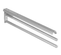 Gedotec Towel Rail | H6008 | Pull-Out Towel Rail with 2 arms | 1 Piece | Towel Rail Length 465 mm in Silver Color | Bathroom & Kitchen Cabinet Towel Rail Swivel 90degree | Made in Germany