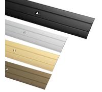 Gedotec Transition Profile for Screwing Aluminium Black 100 cm, Width 37 mm 1 Piece Transition Rail for Floors Aluminium Floor Strip Perforated Transition Strip Floor Profile for Door