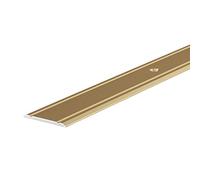Gedotec Transition Profile Strip SUPERFLACH - 30x1000 mm Universal Trim Cover Bars for Uneven Floor, Tile, Parquet and Surfaces - Brass Anodised Surface with Flat Perforated Bar for Easy Drilling