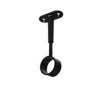 Gedotec Tubi Wardrobe Rail Bearing for Ceiling Mounting, 1 Piece Cabinet Rail Centre Support Black for Wardrobe Rails, Round, Clothes Rail Attachment D: 25 mm, Ceiling Rail Holder, Height-Adjustable