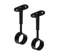 Gedotec Tubi Wardrobe Rail Bearing for Ceiling Mounting, Pack of 2, Cabinet Rail Centre Carrier, Black, for Wardrobe Rails, Round, Clothes Rail Attachment D: 25 mm, Ceiling Rail Holder,