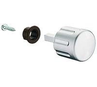 Gedotec Turning Knob | Turn Knob with Square Shank Length 28 mm | 1 Piece | Plastic Matt Chrome | Caravan Motorhome for Push-Lock Screw Locks | Furniture Lock