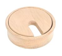 Gedotec Untreated Oak Cable Grommet | Plain | 1 Piece Round Cable Outlet | Cable Box Drill Diameter 80 mm | Cable Guide for Gluing in Worktop | Desk Channel - Cable Ducts