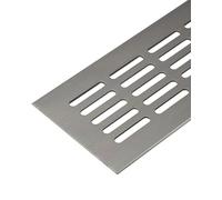 Gedotec Ventilation Grille Aluminium 500 x 100 mm Stainless Steel Finish | Rectangular heating grille for pressing in - for rear ventilation and radiator cover - exhaust grille for indoor and outdoor