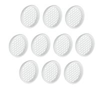 Gedotec Ventilation Grille Plastic White | Pack of 10 Exhaust Air Grille | Ventilation Hole Round | Flow | Ventilation Grille with Cover Edge | with Grid | Ventilation Cover Stable | Door Grille | Air