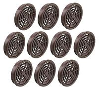 Gedotec Ventilation Grille Round for Ventilation | 10 Pieces Exhaust air Grille Brown 44 mm| Inside and Outside | Breathe | air Rosette Slotted Made of Plastic | with Cover Edge for Insertion