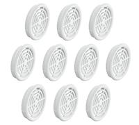 Gedotec Ventilation Grille Round for Ventilation | 10 Pieces Exhaust air Grille White 44 mm| Inside and Outside | Breathe | air Rosette Slotted Made of Plastic | with Cover Edge for Insertion