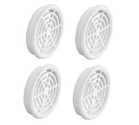 Gedotec Ventilation Grille Round for Ventilation | 4 Pieces Exhaust air Grille White 44 mm| Inside and Outside | Breathe | air Rosette Slotted Made of Plastic | with Cover Edge for Insertion