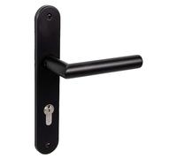 Gedotec Vintage Door Handle Set - Chapo-L | PZ Cylinder | Black Matt Stainless Steel Pull Handle for Inner Doors - 1 Pair - Longplate Size
