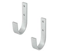 Gedotec Wall Bracket - Galvanized Steel | 2 Ladder Hooks, Curved 55 x 110 mm | in astening Material | Wall Hooks for screwing