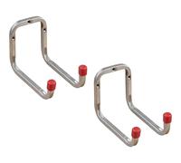 Gedotec Wall Mount galvanised Steel | Duo | 2 Pieces Tool Holder to Screw on | Double wall Hook: 173 mm | All-Purpose Metal Hook | Screw Hook Garage | Tool Holder for the wall